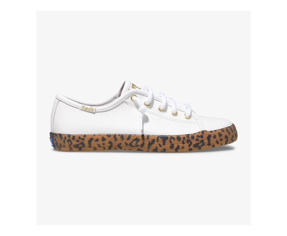 Keds Sneakers White - Kickstart Leopard Foxing - Kids KJMDSO-134